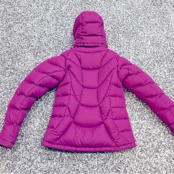 MEC down quilted puffer winter hooded jacket coat dark pink woman’s extra small - Picture 2 of 7